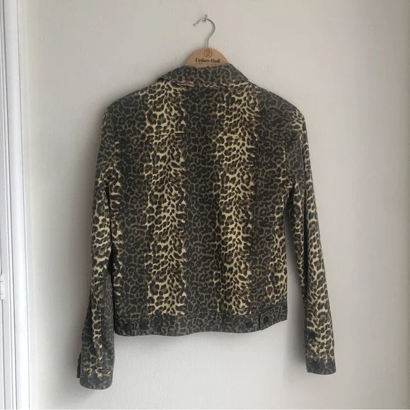 ATM Anthony Thomas Melillo Size Small Leopard-Print Button-Front Denim Jacket - Picture 9 of 11